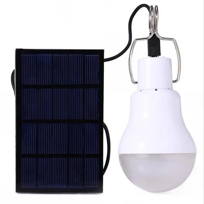 

LED Solar Remote Control Solar Panel Camping Brightness LED Bulb Hiking Lantern Garden With Hook USB Charging Waterproof Bulds
