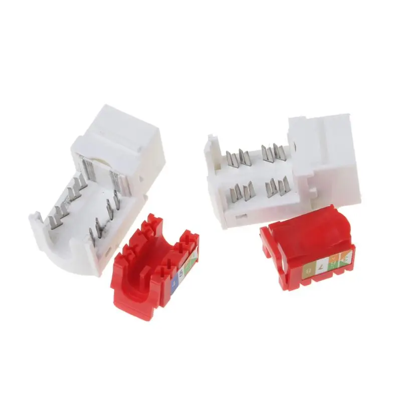 

2Pcs CAT6 Network Module Information Socket RJ45 Connector Adapter Keystone Jacks Modules Tool-free Connection B95C