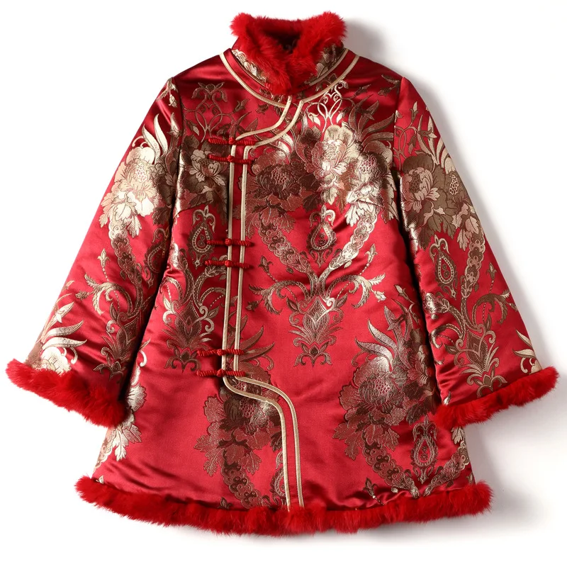 women tang suit Chinese red cheongsam tops vintage traditional embroidery top oriental festival clothing