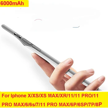 

Iphone 11 Pro Max Xs Max Xr Battery Charger Ultra Thin Power Bank Case Charging Cover for 6 7 8 6s Plus