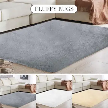 

Multicolored Area Rug Fluffy Rugs Carpet Floor Home Mat Decoration Polyester Fiber Bedroom Living Room Shaggy Sofa