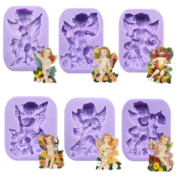 

Sugarcraft Newest 6 Styles Angel Frame Silicone Mold Fondant Mold Cake Decorating Tools Chocolate Gumpaste Mold15122-132