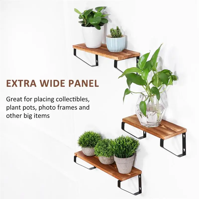 3 Tiers Wall Shelves Floating Shelves Wall Mounted Set Wall Storage Shelves For Bedroom Living Room Bathroom Kitchen