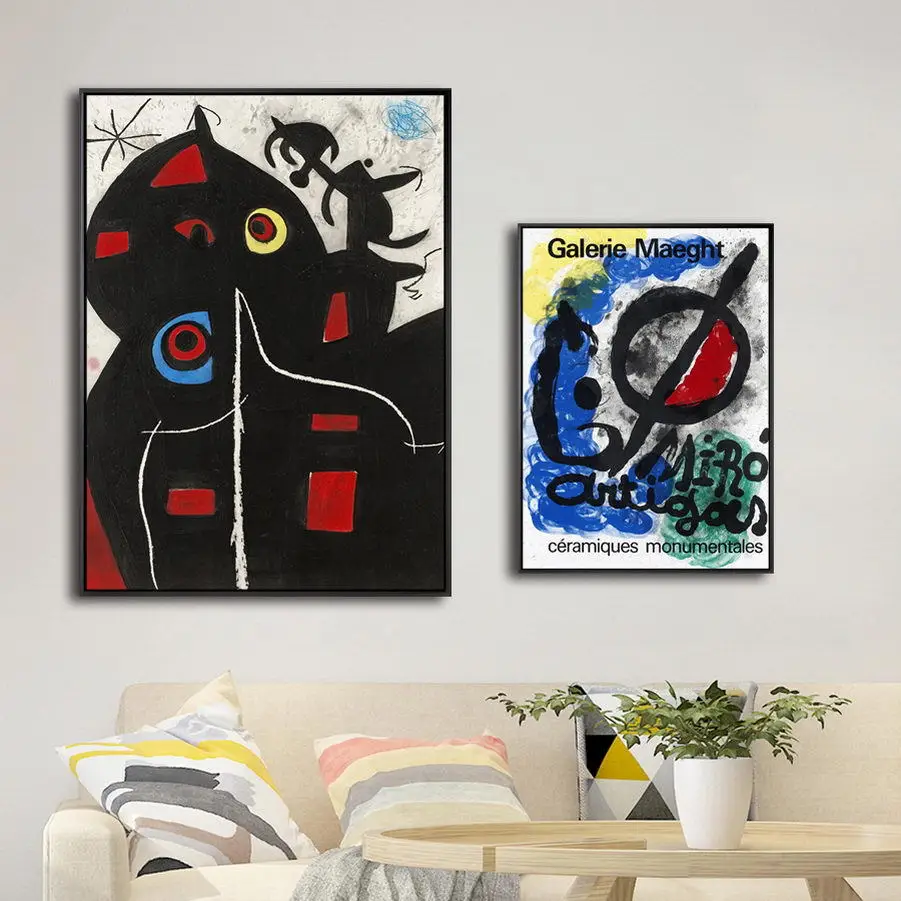 

Spain Giclee Print Painting Core Customizable Joan Miro Abstract Geometry Art Decorational Picture Painting Heart