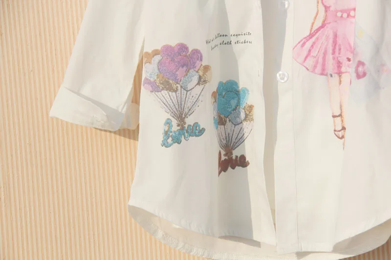 Girls White Blouse Spring Autumn Children Clothes School Cotton Child Shirt Kids Girls Blouses And Tops Cute Blusas 2-16Y