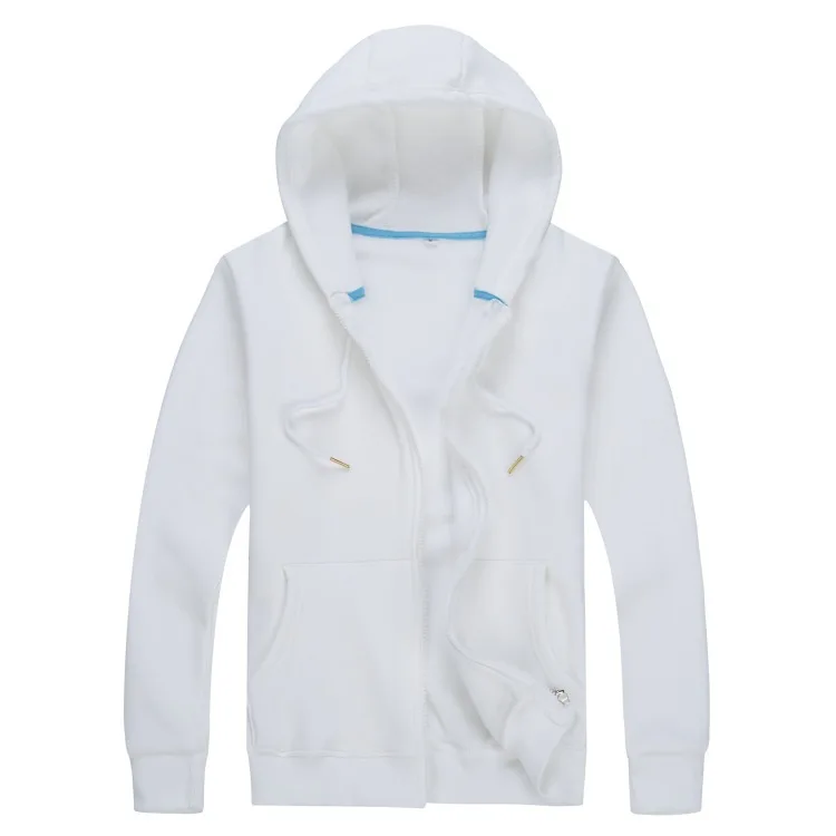 White Микро-бархат на молнии с капюшоном 400 грамм - Color: White