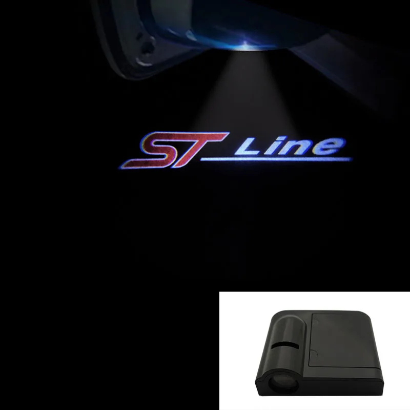 Luces Led inalámbricas para puerta de coche, logotipo láser ST line, luces sombras fantasmales para FORD FIESTA FOCUS MONDEO F-150 FOCUS x vignale st Auto