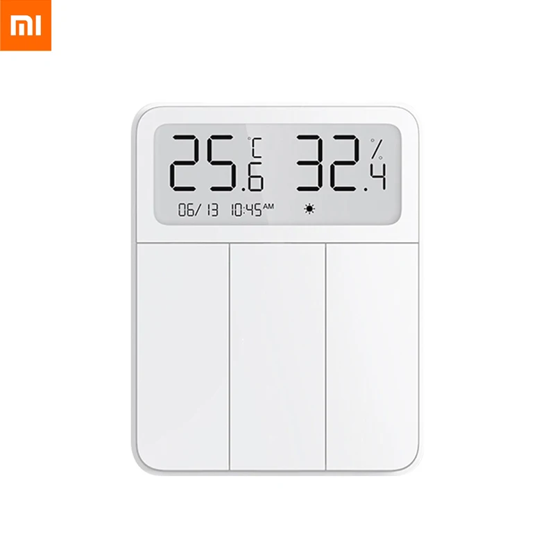 NEW Xiaomi Mijia Smart Wall Switch Light Remote Control Wireless 3 Key Switchs with temperature and humidity LCD digital screen |