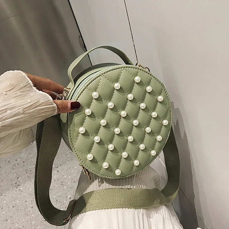 

Pearl Bag WOMEN'S Bag Shoulder Bag Summer Popular 2020 New Style Cool Shoulder Bag Rhombus Broadband Small Bag