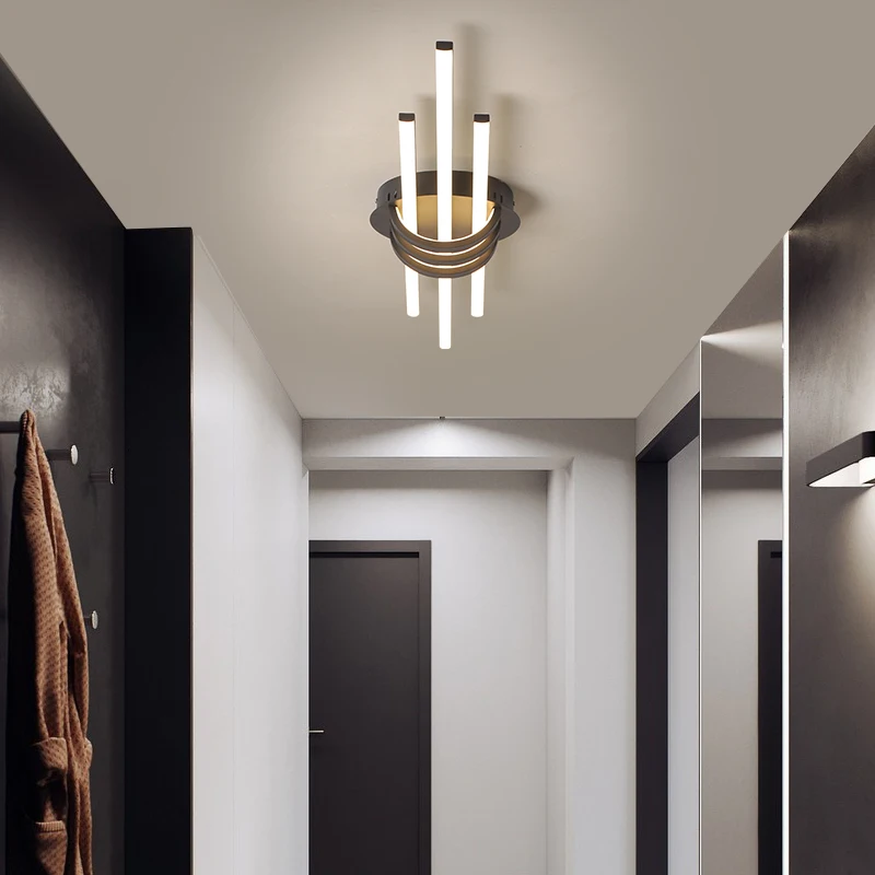 Новые современные светодиодные потолочные лампы для спальни коридора фойе гостиной матовые черные/белые 90-260 в современные светодиодные потолочные светильники