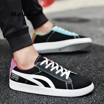 

Marlisasa Male Fashion High Quality Anti Skid Black & White Trainers Men Cool Comfortable Autumn Lace Up Shoes Mann Schuhe F5498