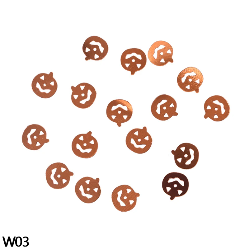 W03 pumpkin 15 г Черный бар кошка паук звезда волшебник череп оранжевая тыква счастливый Конфетти Для Хэллоуина настольные товары категории «конфети» украшение на Хэллоуин - Цвет: W03 pumpkin