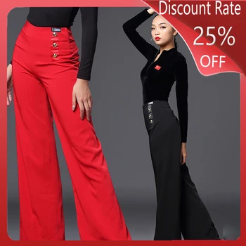 

2019 New Latin Dance Costumes Women Long Pants Latin Dance Competition Dresses Ballroom Modern Waltz Tango Dance Clothes DQS3477