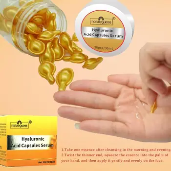 

30Pcs/bottle Hyaluronic Acid Capsules Serum Spot Acne Remover Anti-Wrinkle Whitening Cream Moisturizing Face Essence Skin Care