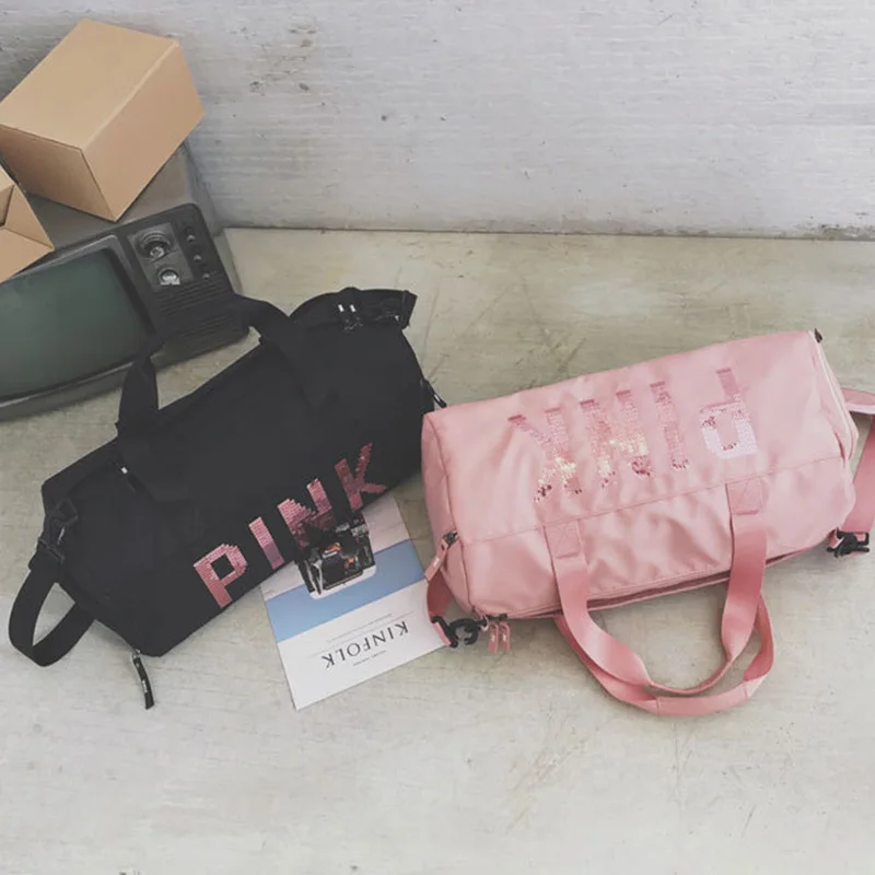 Водонепроницаемая сумка для йоги, фитнеса, мужская и женская сумка для занятий фитнесом, дорожная сумка с розовыми блестками, сумки на плечо с обувью, мужская сумка
