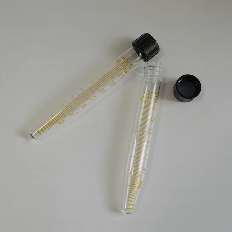 10Pcs/Lot 15ml Glass Centrifugal Test Tube With Graduation Conical Bottom