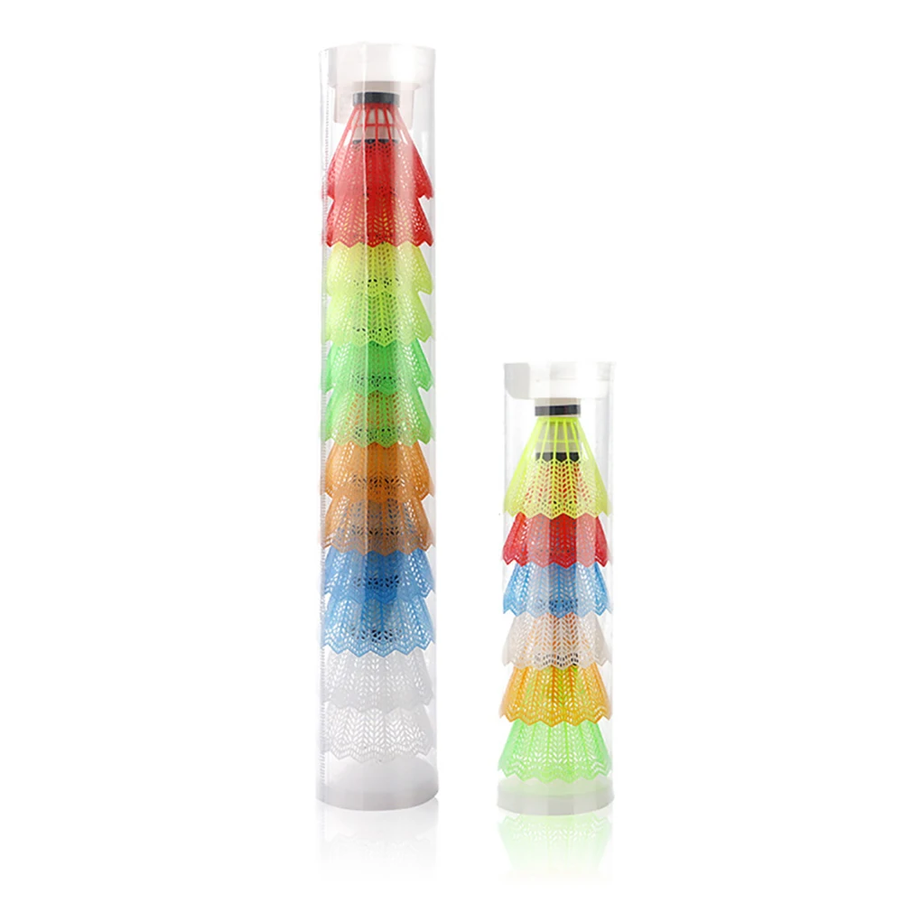 Colorful Badminton Balls Portable Indoor Outdoor Sport Training Game Flying Stability Durable Balls Nylon Shuttlecocks 12PCS badminton shuttlecock badminton ball