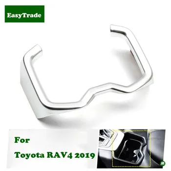 

For Toyota RAV4 2019 2020 Accessories Car styling ABS Chrome Trim Front Back Cup Holder Decorative Frame Decal Cover Sticker