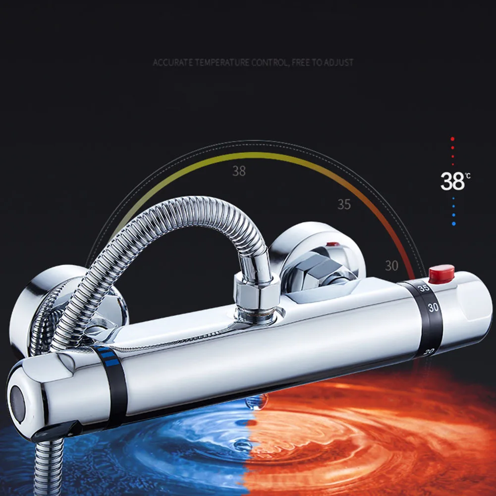 

Mixer Home Shower Faucet Wall Mounted Intelligent Water Control Thermostatic Replacement Hot And Cold Copper Silver Tap Bathroom