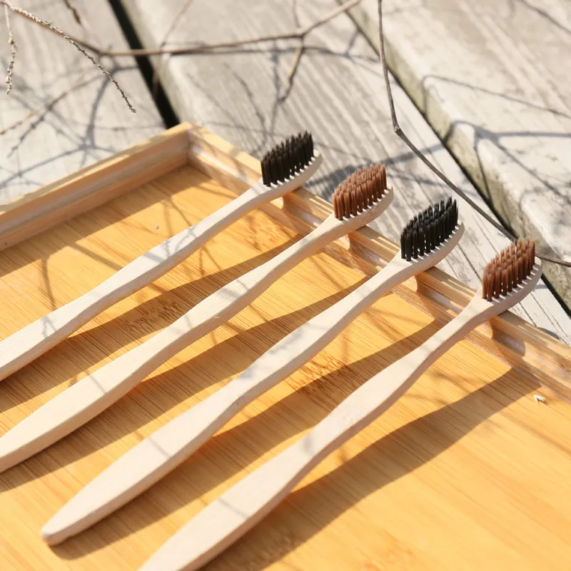 

2Pcs Toothbrush eco Friendly Bamboo Toothbrush Wooden Soft-bristle Family Adult Toothbrushes Teeth Whitening Clean Tooth Brush