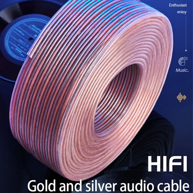 cable Audio hi-fi sans oxygène, câble de haut-parleur en cuivre pur pour voiture