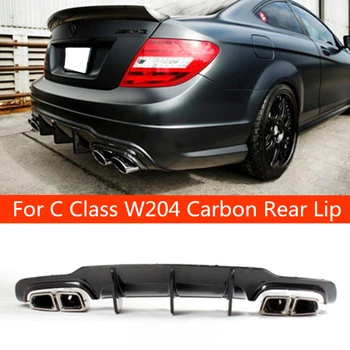 

For C63 style real carbon fiber car rear lip spoiler diffuser for benz C CLASS W204 AMG Cutout/Blade Style Rear Bumper 2012-2014