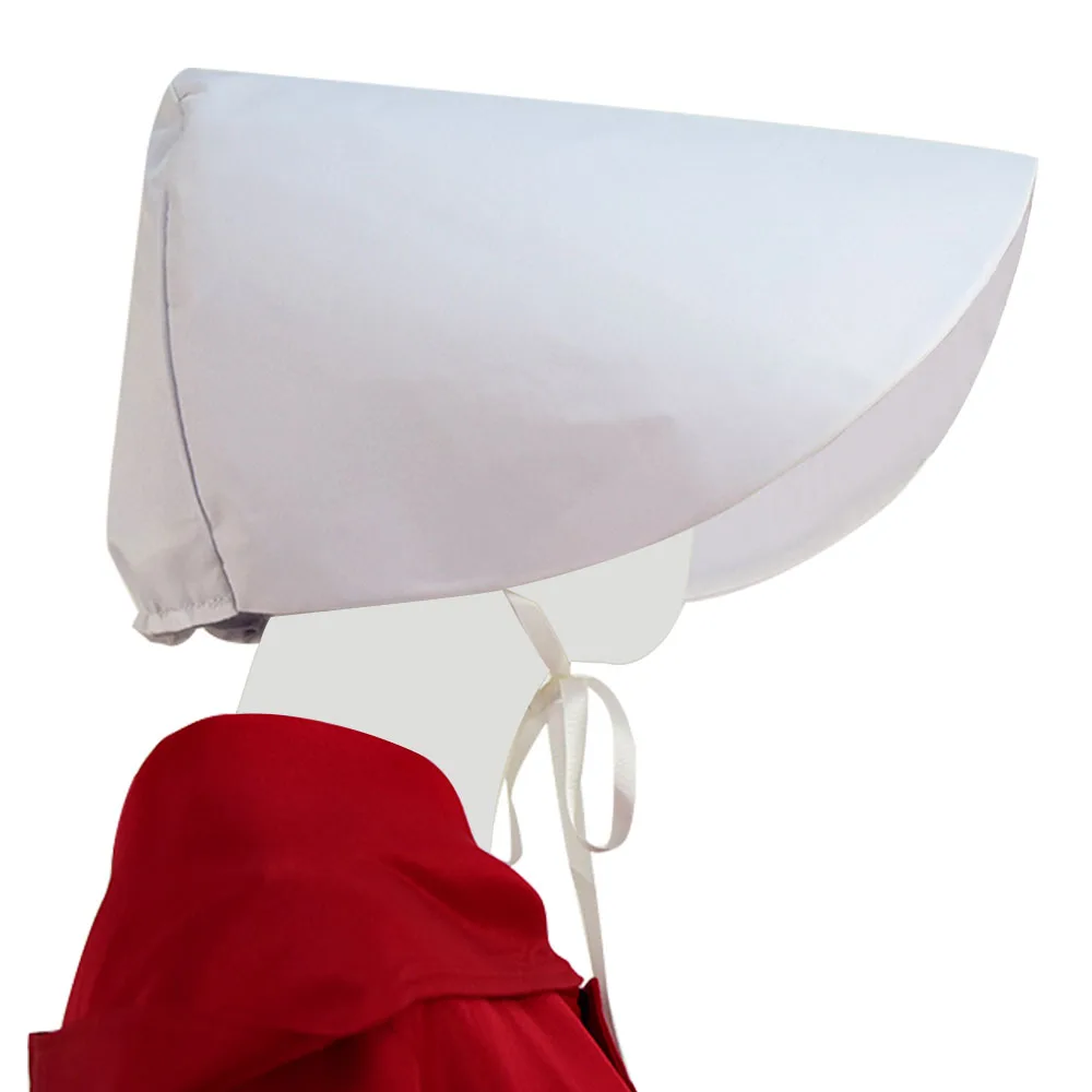 

Cossky Handmaid Cosplay Costume Offred Hat White Bonnet June Osborne Cap Halloween Cosplay props