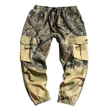 FAVOCENT, мужские камуфляжные штаны с боковыми карманами в стиле хип-хоп, повседневные мужские тактические штаны для бега, Модные свободные уличные брюки, M-5XL