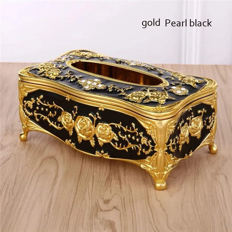 Creative bedroom office desk tissue box European luxury paper box universal paper box family KTV hotel car storage paper towel 4