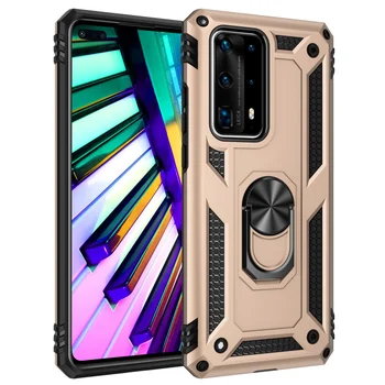 

200pcs/lot For Huawei Y9S Adsorption Magnetic Ring Kickstand Shockproof Rugged Armor Case For Huawei P40P