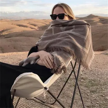 Winter Soft Cashmere Scarf Women Geometric Scarves Letters Shawls Wraps Thicken Warm Unisex Basic Blanket Tassel Pashmina Stoles 1