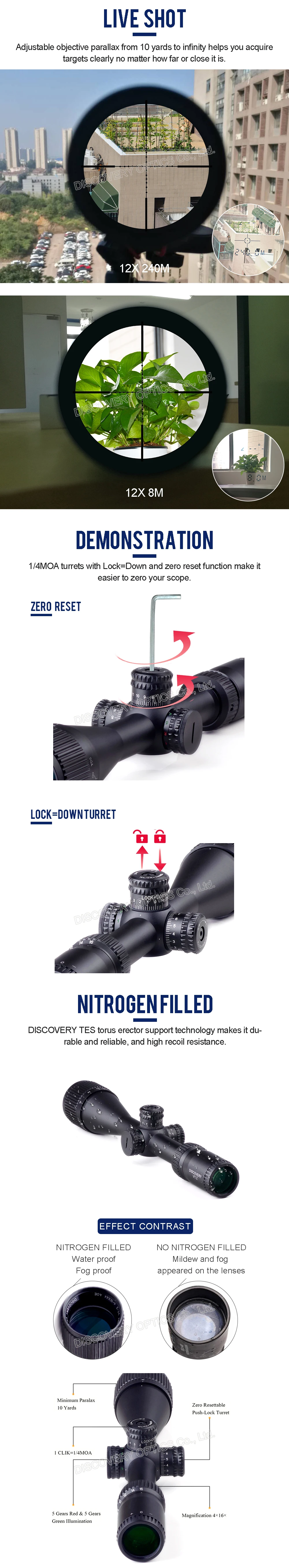 Наружный спортивный магазин Riflescope обнаружения VT-Z 4-16x44 AOE PCP Shot охотничий армейский Воздушный пистолет аксессуар