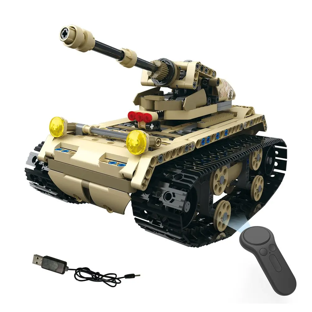 MoFun-13009 2,4G 4H usb зарядка строительный блок имитация военный автомобиль 538 шт. DIY электрическая Радиоуправляемая машина для детей