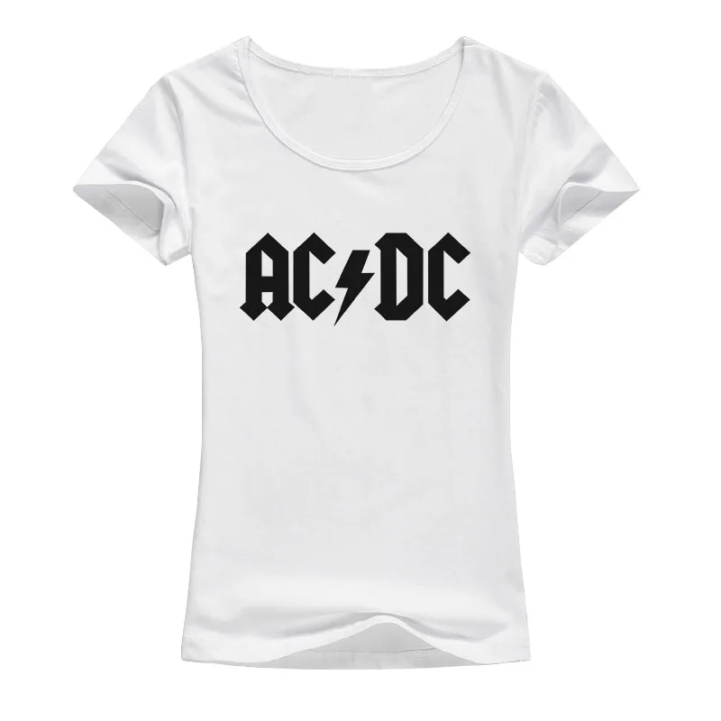 

Fashion AC DC printed t-shirt woman AC DC Rock T-shirts summer Hip Hop T-shirts short sleeve