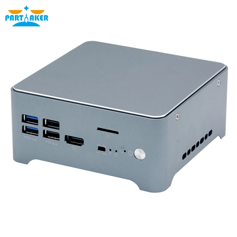

Partaker N4 Intel Celeron 3865U Processor Industrial computer nano nuc fanless thin client bareone 6 LAN firewall mini pc