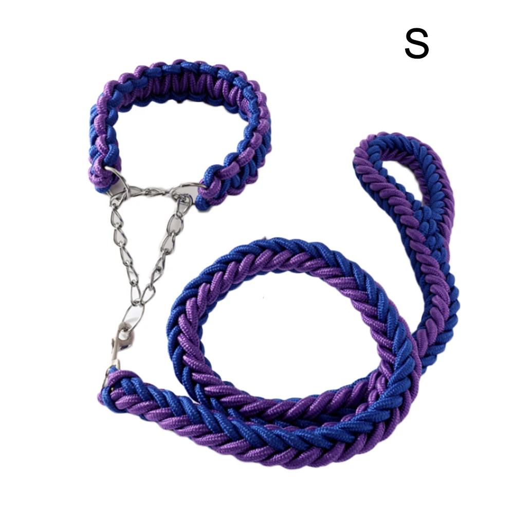 Boyut S Cift Dikis Ipi Buyuk Kopek Kursun Tasma Metal Zincir Toka Pet Cekme Halati Yaka Icin Kopek Tasma Kursun Yuruyus Kosu Leashes Aliexpress
