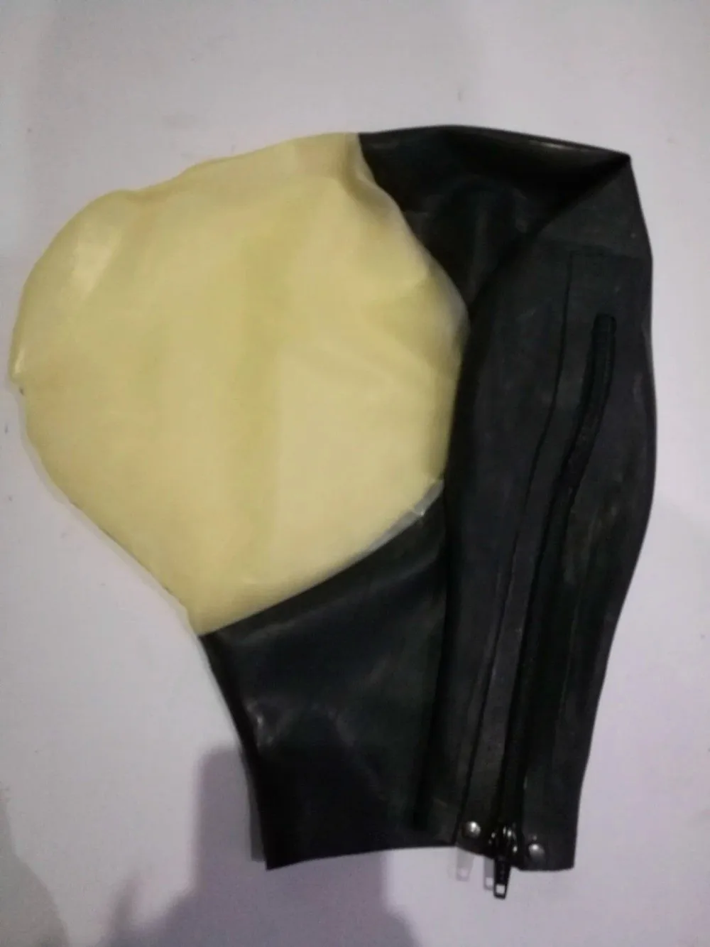 Handmade Black and Transparent Latex Hood with Mouth Breath Control Hole Sexy Rubber Plus Size Custom Made |