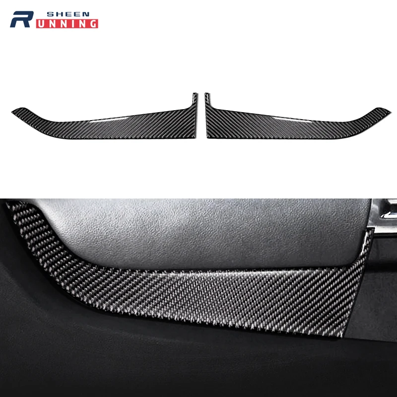 Для Mustang Carbon Fiber 2 шт./лот Автомобильная Дверная панель Авто Наклейка