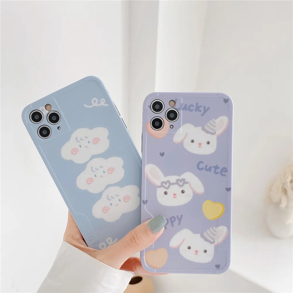 Мультяшная белая облачная фоторамка чехол для IPhone XS Max 7 8 Plus 11 Pro X XR полностью