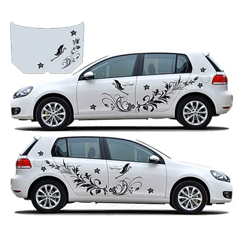

3Pcs/Set Waterproof Car Modifield Decal Vinyl Stickers Natural Flower Vine Dragonfly for Whole Car Body