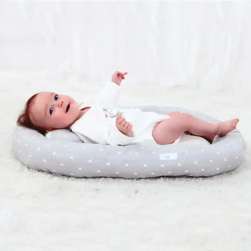 

Baby Nest Bed Portable Crib Travel Bed Infant Toddler Cotton Cradle for Newborn Protective Fence Around to Prevent Rollover