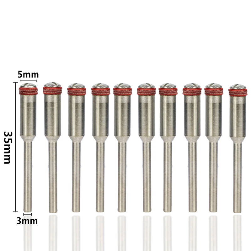 10pcs 3.0mm Куги 10 шт./компл. 2,35/3,0 мм ручка/Сталь Винт Хвостовик оправки резак-Off держатель Dremel аксессуары инструменты диск оправка - Цвет: 10pcs 3.0mm