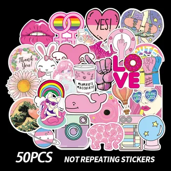 

50pcs Cartoon Small Fresh Stickers For Luggage Laptop Decal Skateboard Sticker Moto Bicycle Guitar Fridge Waterproof Sticker