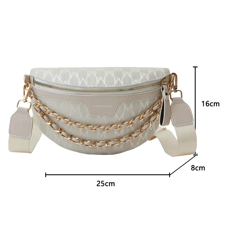с доставкой Vintage Chain PU Leather Crossbody Bags For Women 2021summer Small Waist bag Shoulder Simple Bag Lady Chest Handbags
