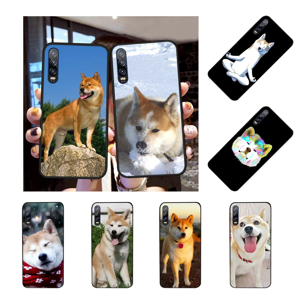 NBDRUICAI собака Akita окрашенный ТПУ Черный чехол для телефона корпус Huawei Y5 Y6 Y7 Y9 Prime 2019