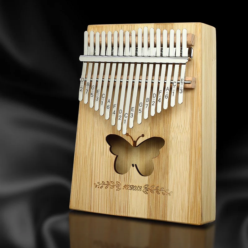 Bamboo 17 teclas Kalimba africano sólido caoba Acacia dedo pulgar Piano 17 teclas de madera maciza Kalimba instrumento Music