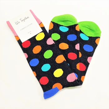 

Sock for men and woman, 100% cotton, color black stamping fashion polka dots, size 40-46