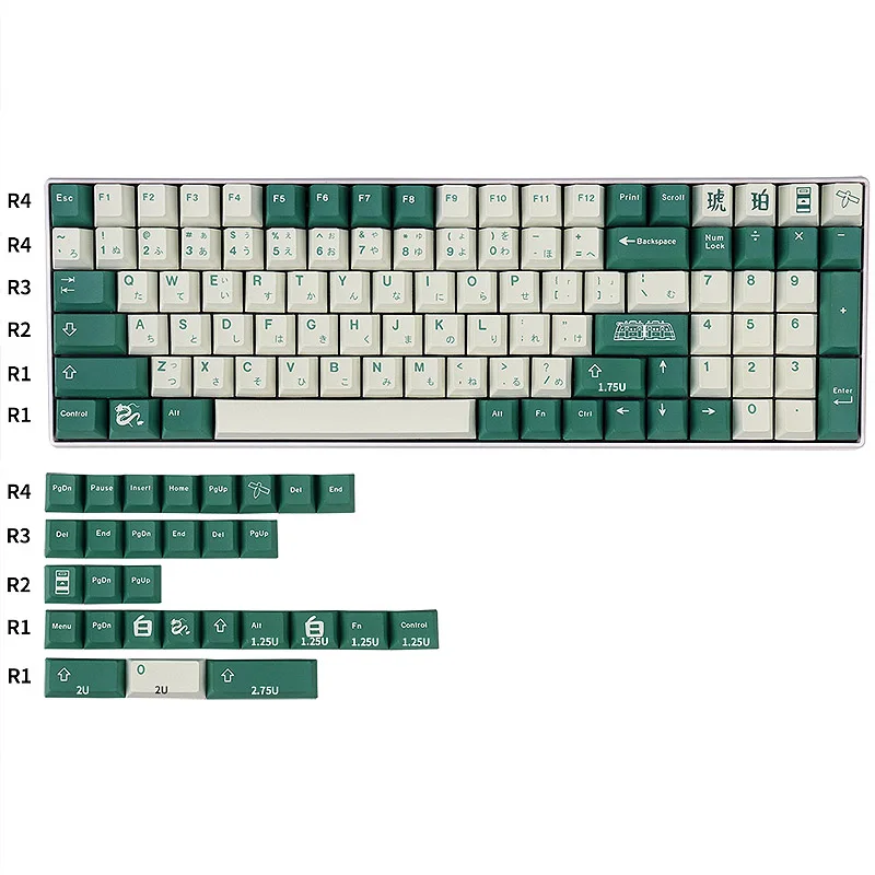

Japanese White Dragon Root Key Cap GMK Sublimation Cherry Height Ball Cap 129 PBT For Mechanical MX Keyboard Outline Key Cap