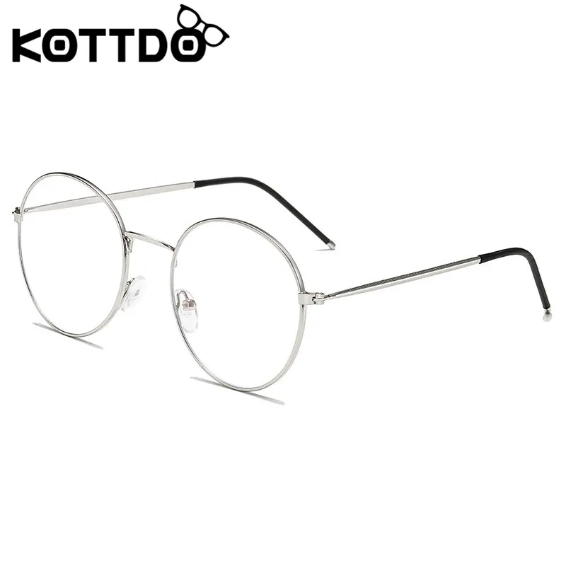 KOTTDO, винтажные круглые оправы для очков для женщин, Классические Компьютерные оправы для очков для мужчин, прозрачные линзы, оправа для очков