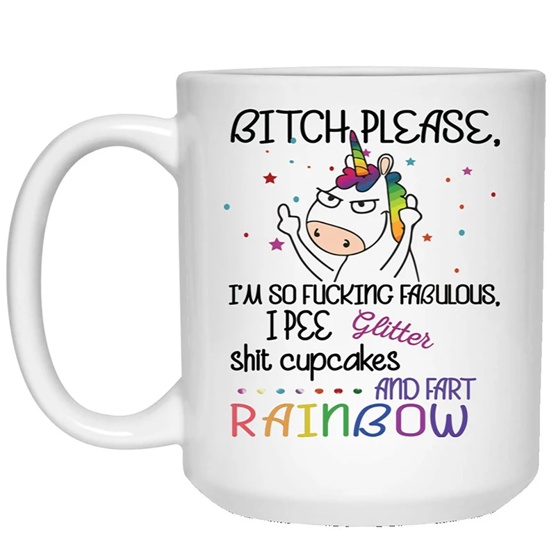 p3 Сука I'm A Unicorn Fart радужные подарочные кружки с принтом чашки чайные кружки - Цвет: p3
